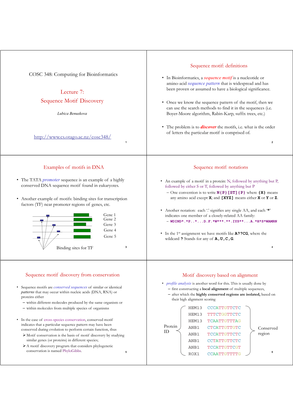 Lecture 7: Sequence Motif Discovery