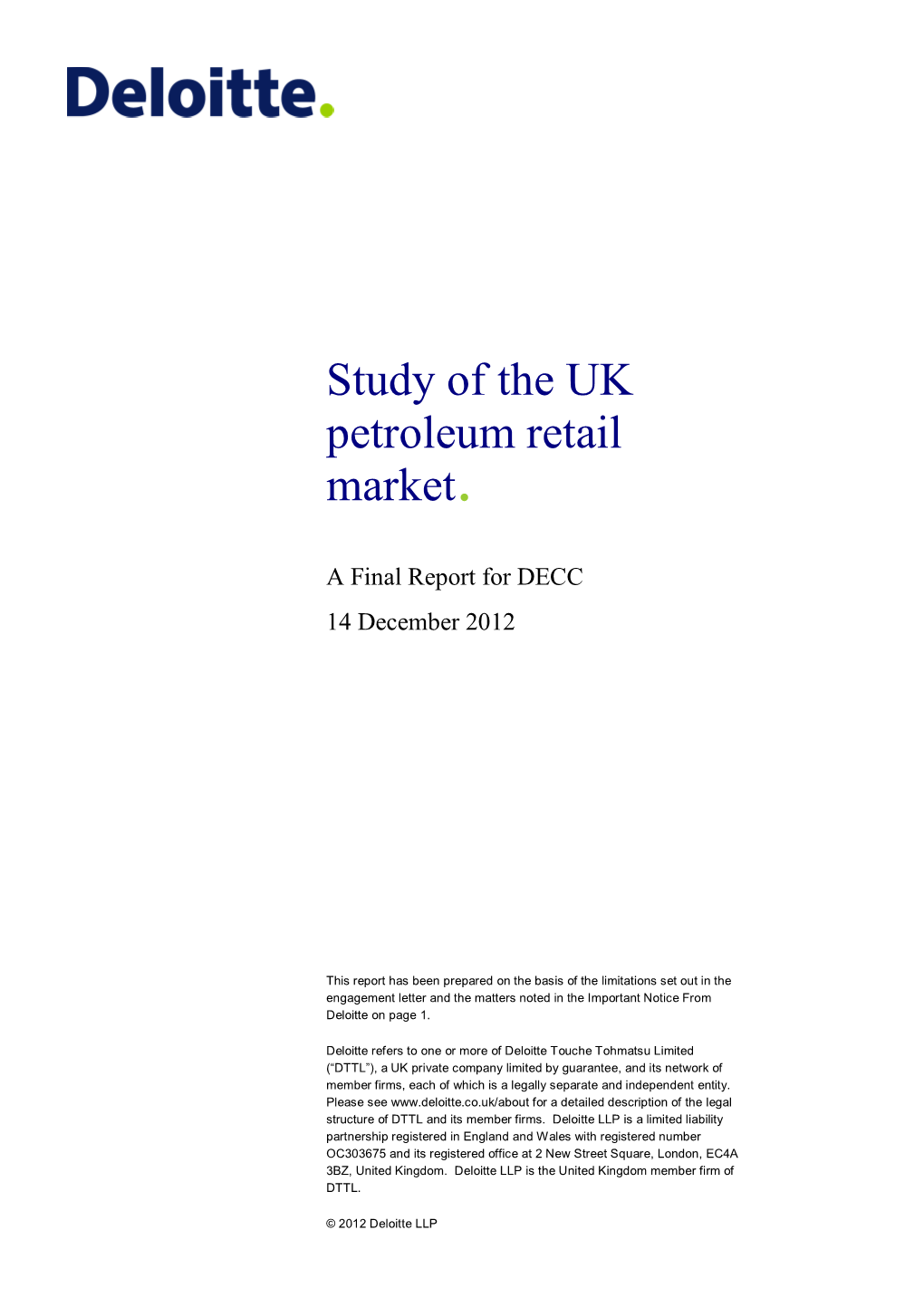 Study of the UK Petroleum Retail Market