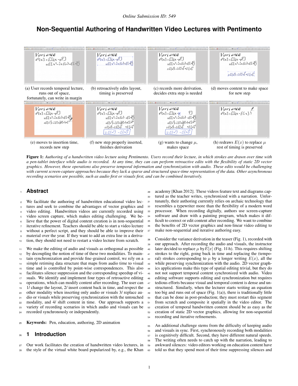 Non-Sequential Authoring of Handwritten Video Lectures with Pentimento