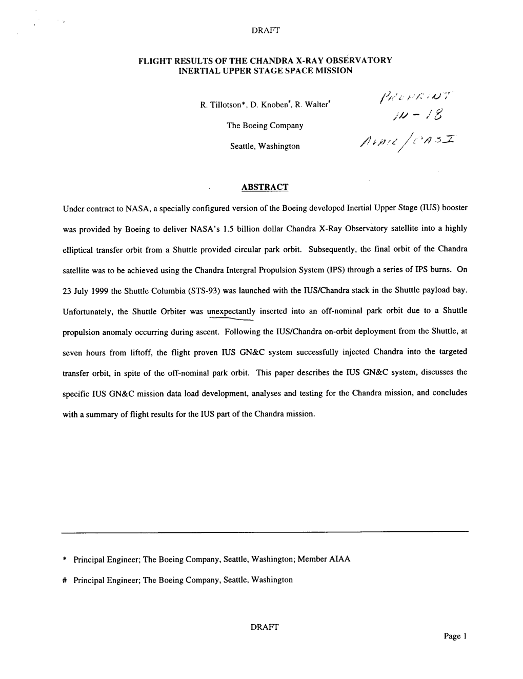 Draft Flight Results of the Chandra X-Ray Observatory