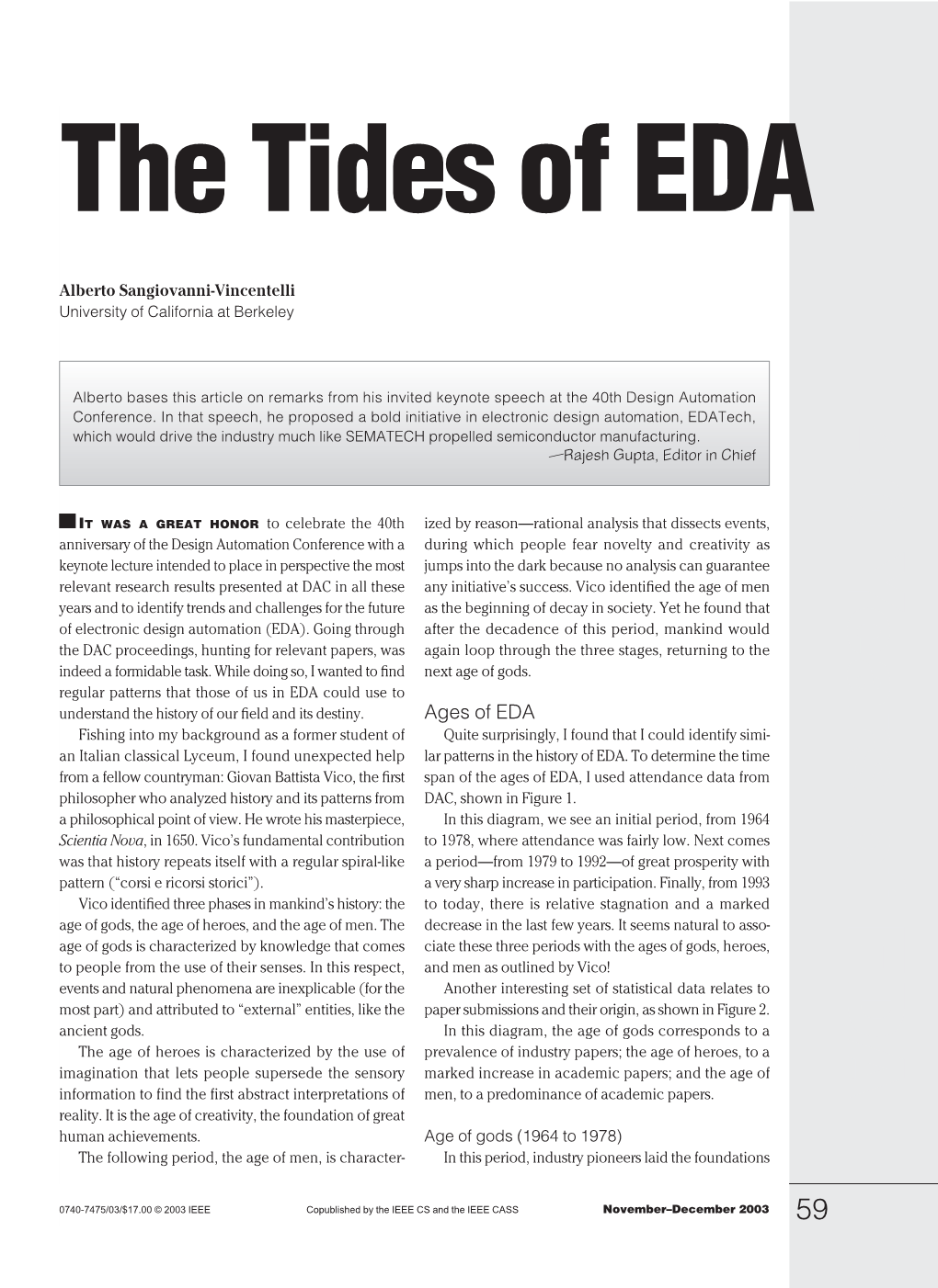 The Tides of EDA