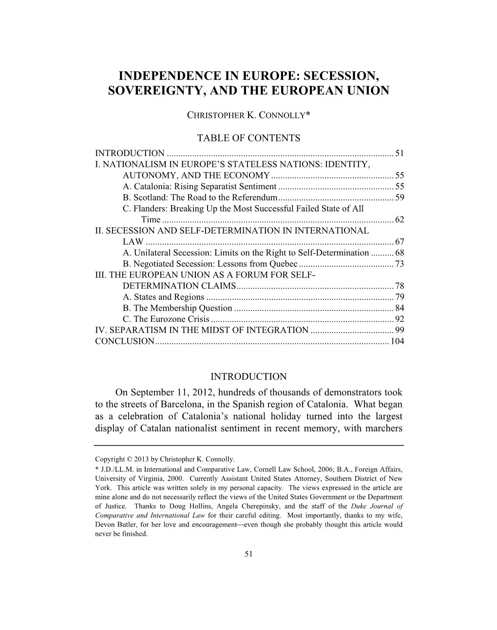 Independence in Europe: Secession, Sovereignty, and the European Union