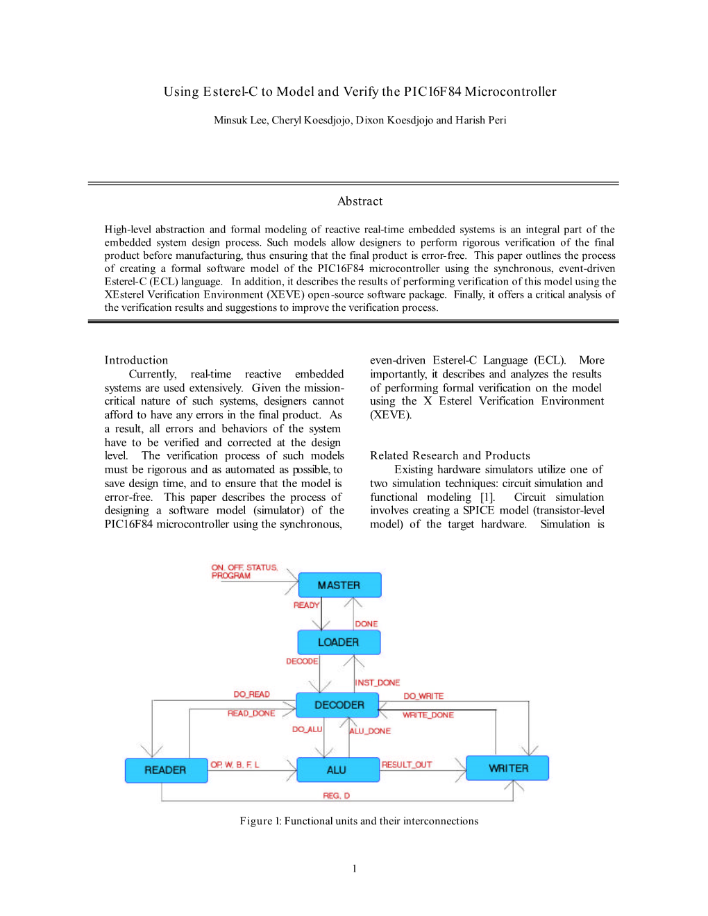 Using Esterel-C to Model and Verify the PIC16F84 Microcontroller