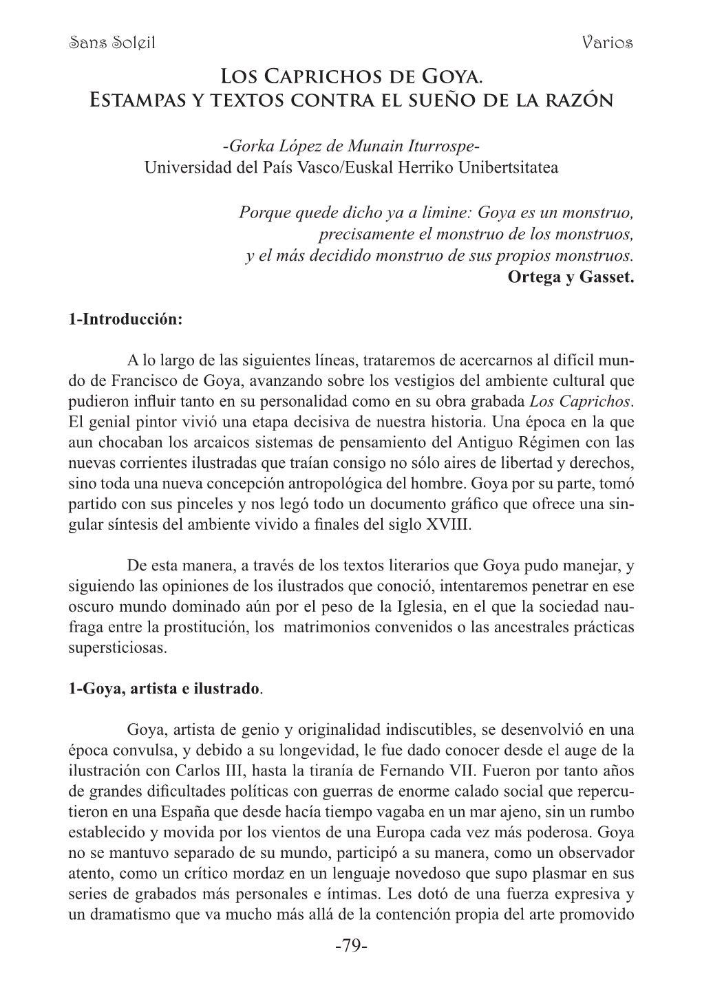 Los Caprichos De Goya. Estampas Y Textos Contra El Sueño De La Razón