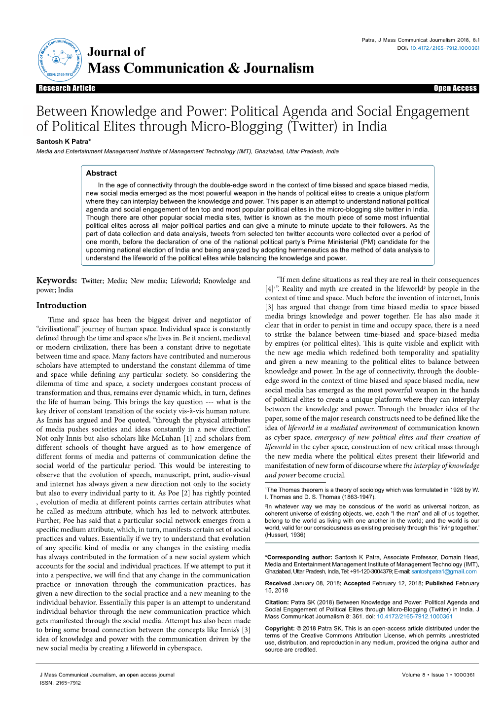 Political Agenda and Social Engagement of Political Elites