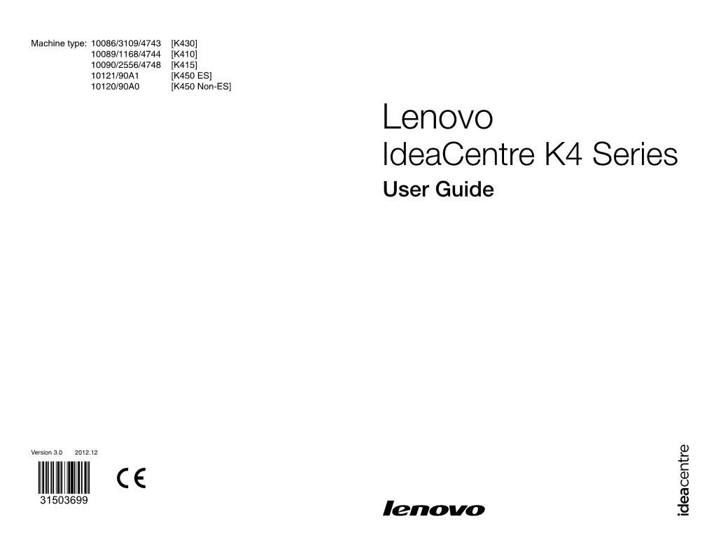 Ideacentre K4 Series User Guide