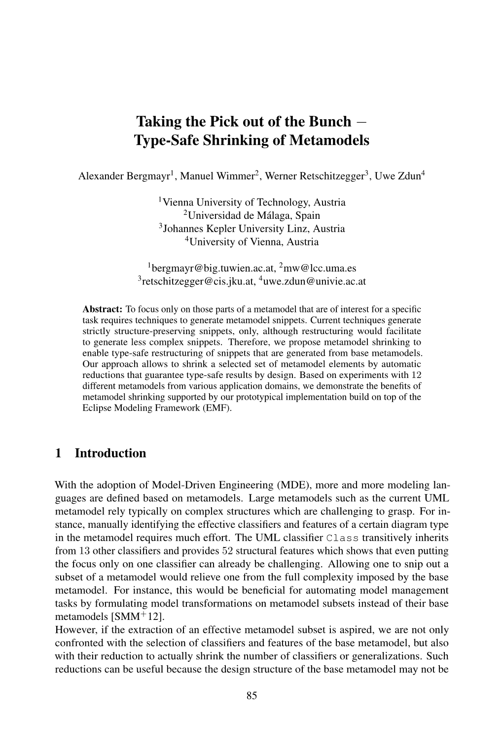 Type-Safe Shrinking of Metamodels