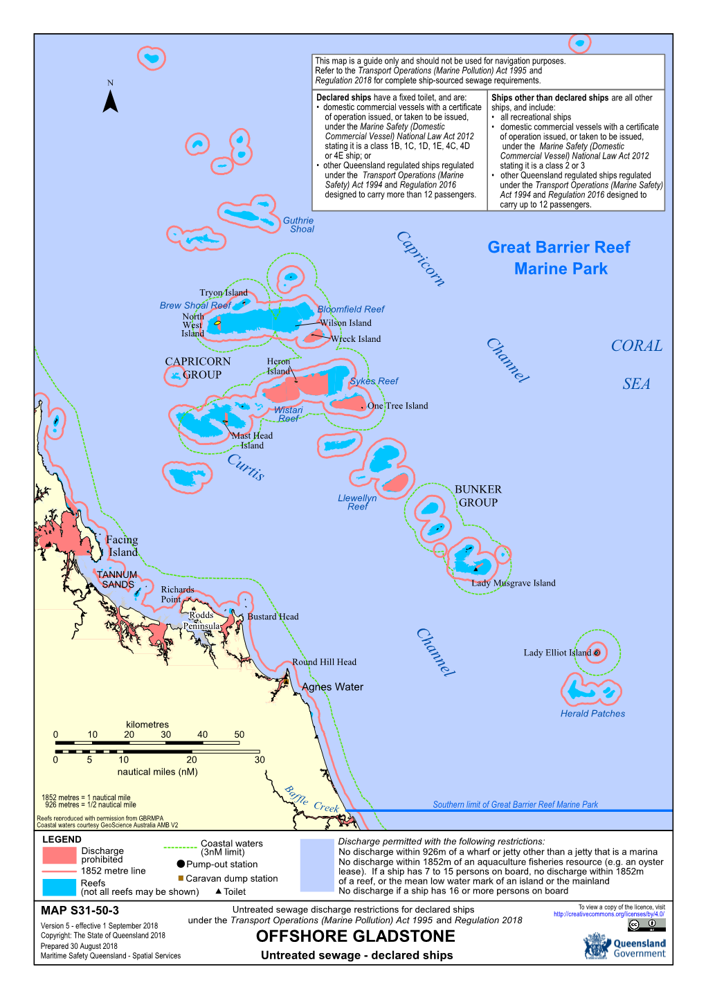 Offshore Gladstone Untreated Sewage – Declared Ships