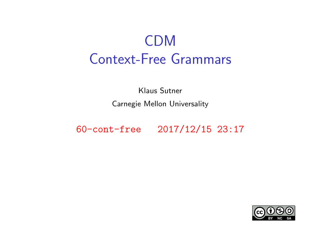 CDM [1Ex]Context-Free Grammars