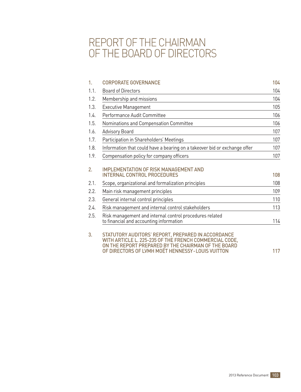 Report on Corporate Governance and Internal Control Procedures