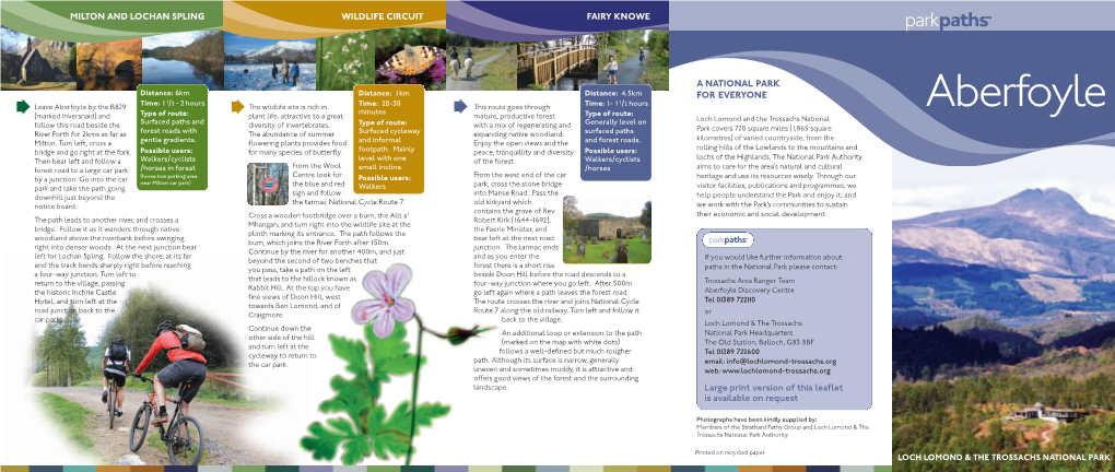 Aberfoyle Walking Brochure