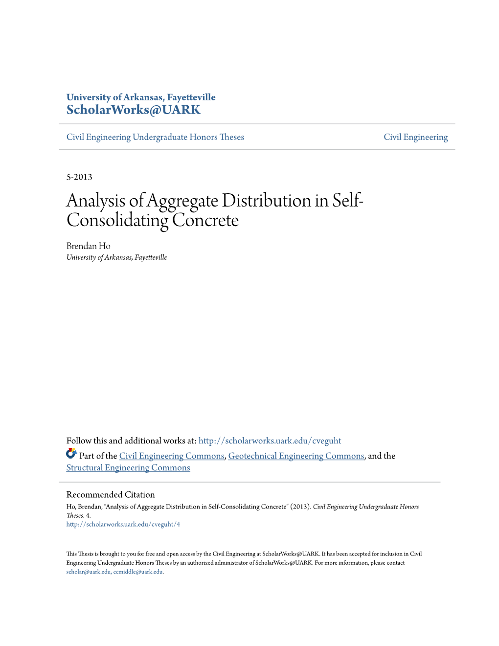 Analysis of Aggregate Distribution in Self-Consolidating Concrete