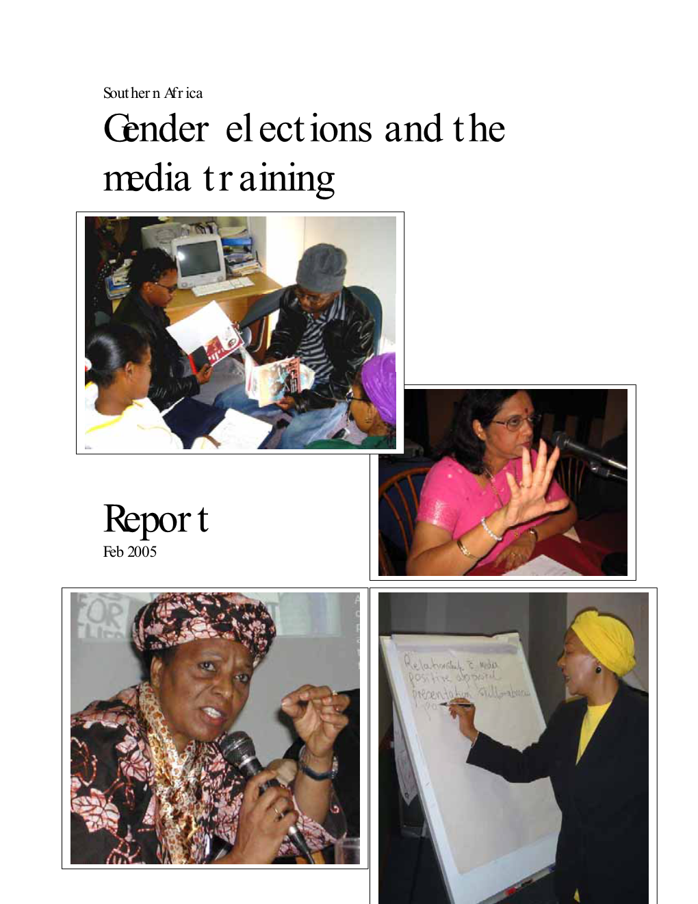 Gender Elections and the Media Training Report