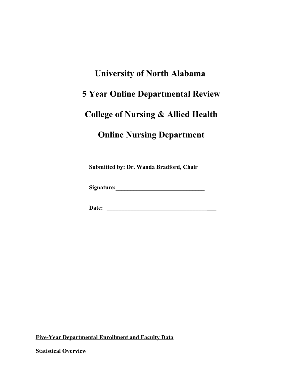 5 Year Online Departmental Review