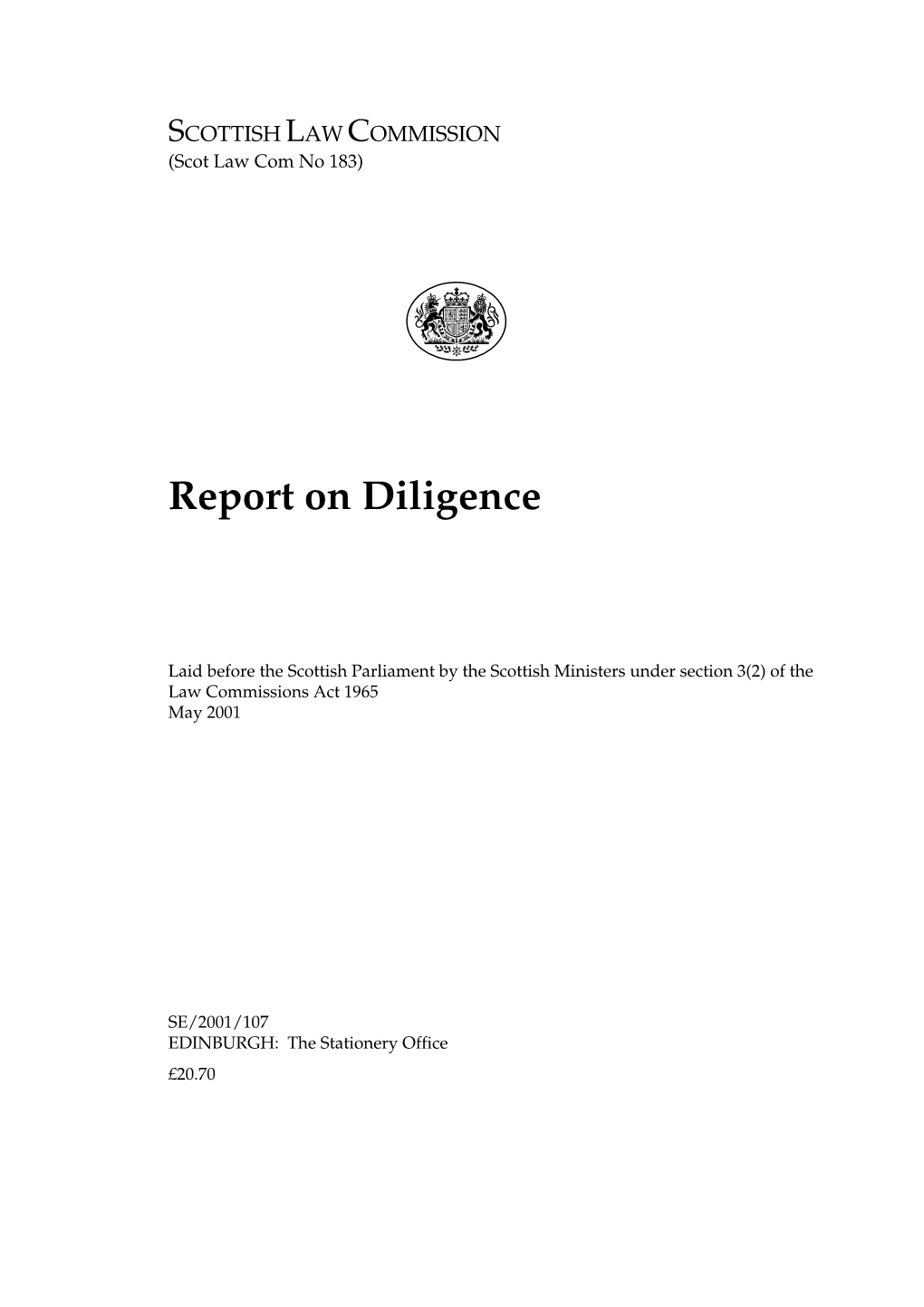 Report on Diligence