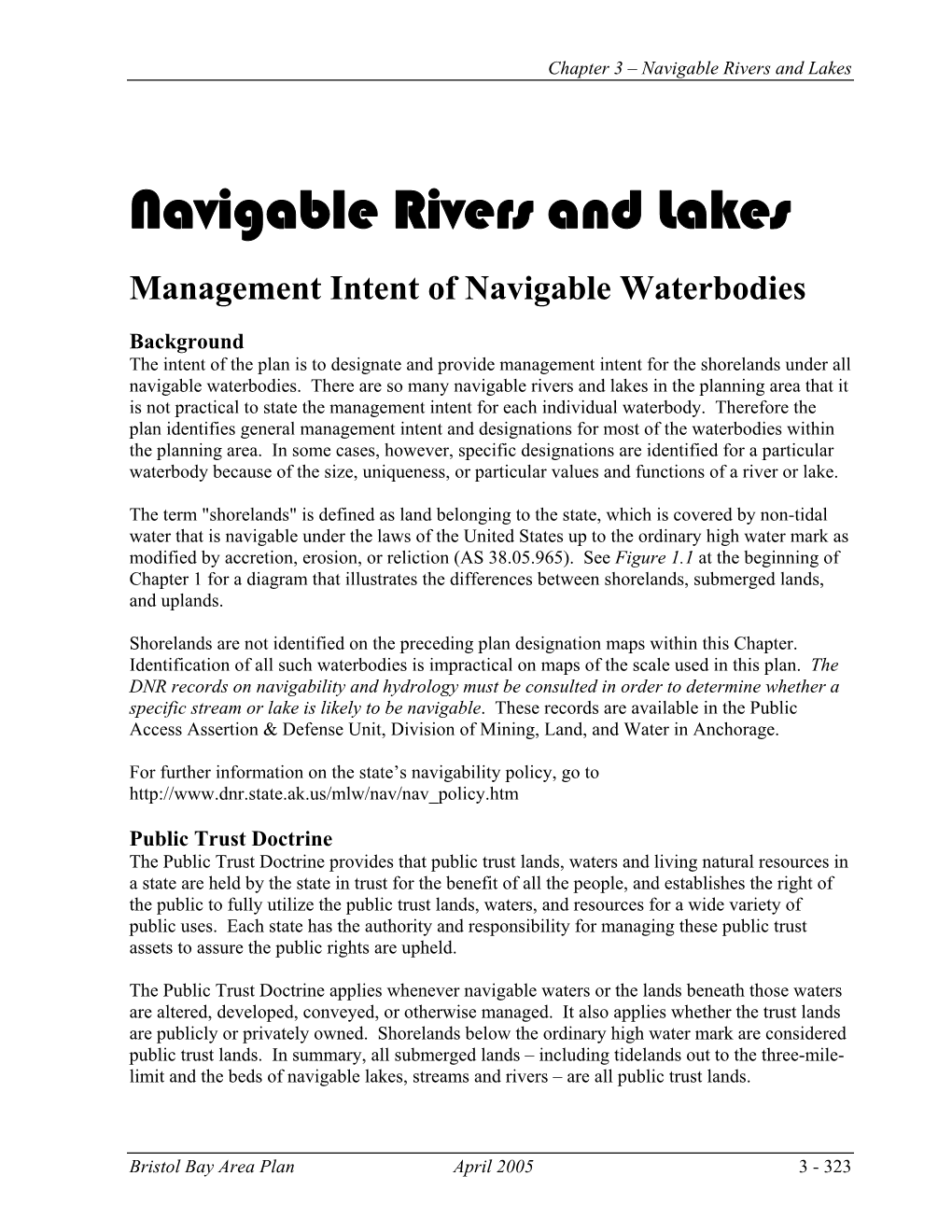 Navigable Rivers and Lakes