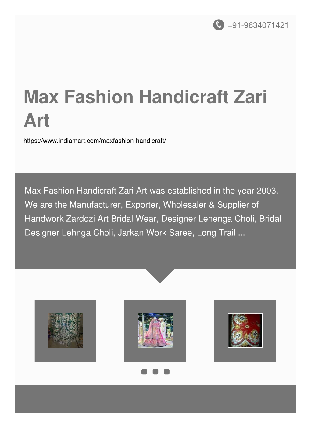 Max Fashion Handicraft Zari Art