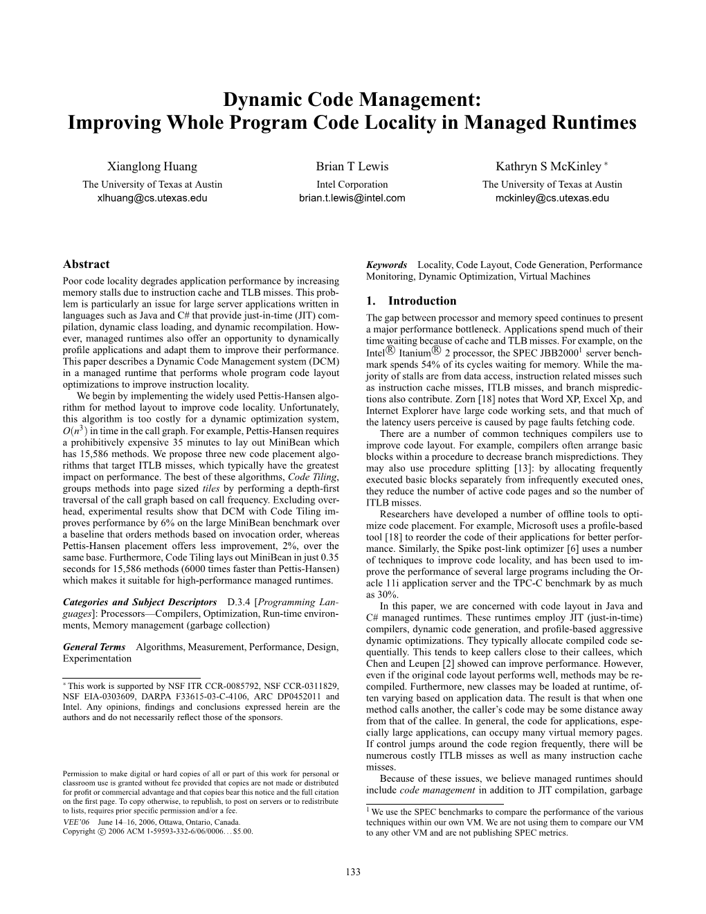 Improving Whole Program Code Locality in Managed Runtimes