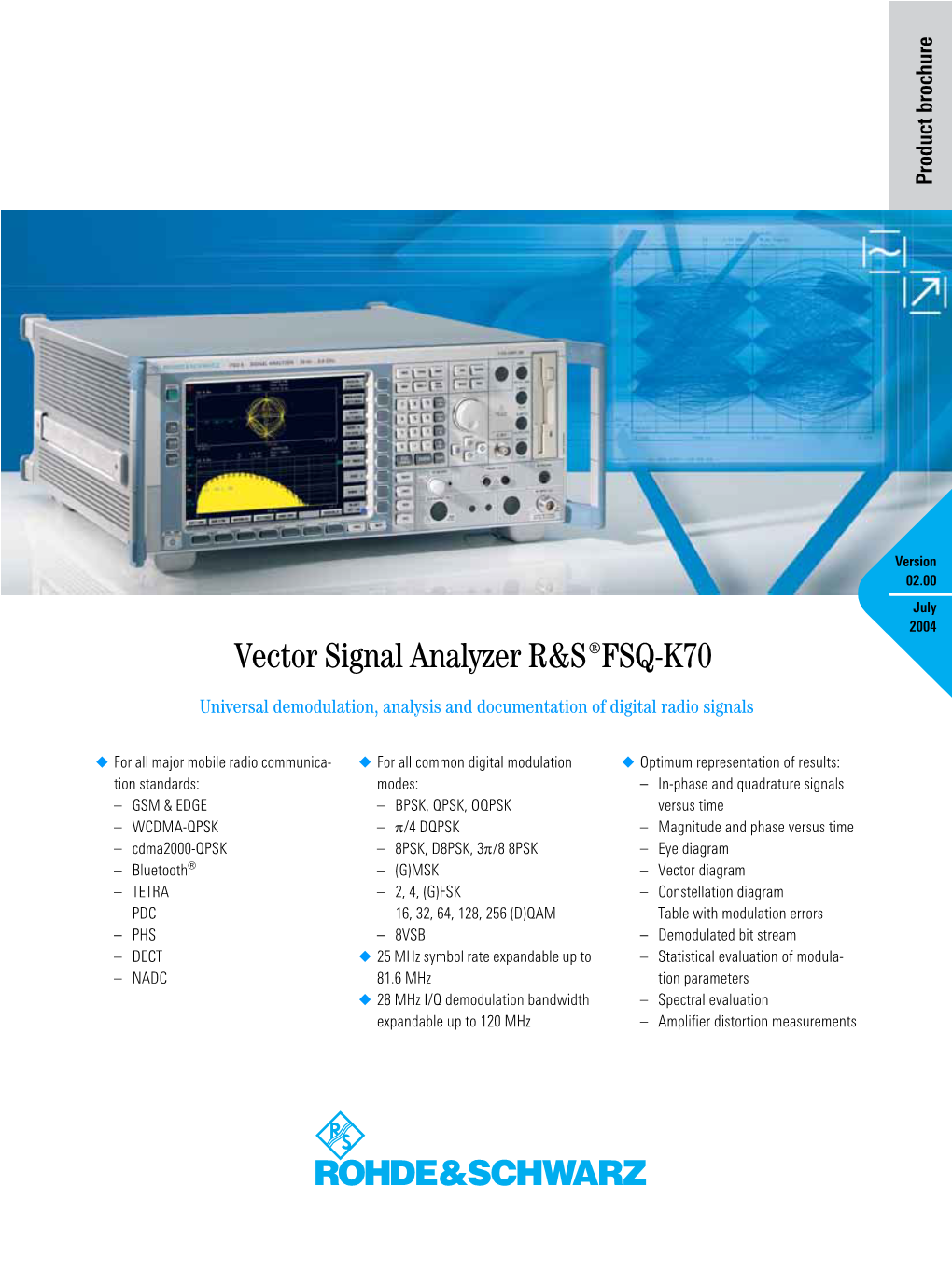 Vector Signal Analyzer R&S FSQ-K70