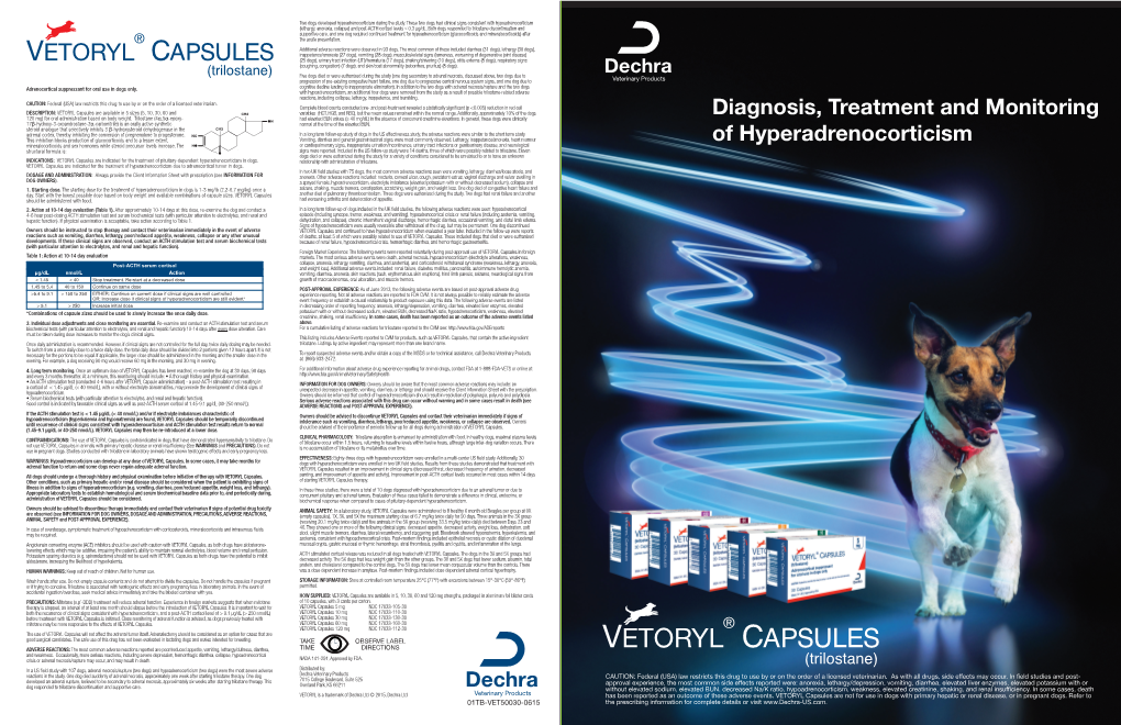 Diagnosis, Treatment and Monitoring of Hyperadrenocorticism