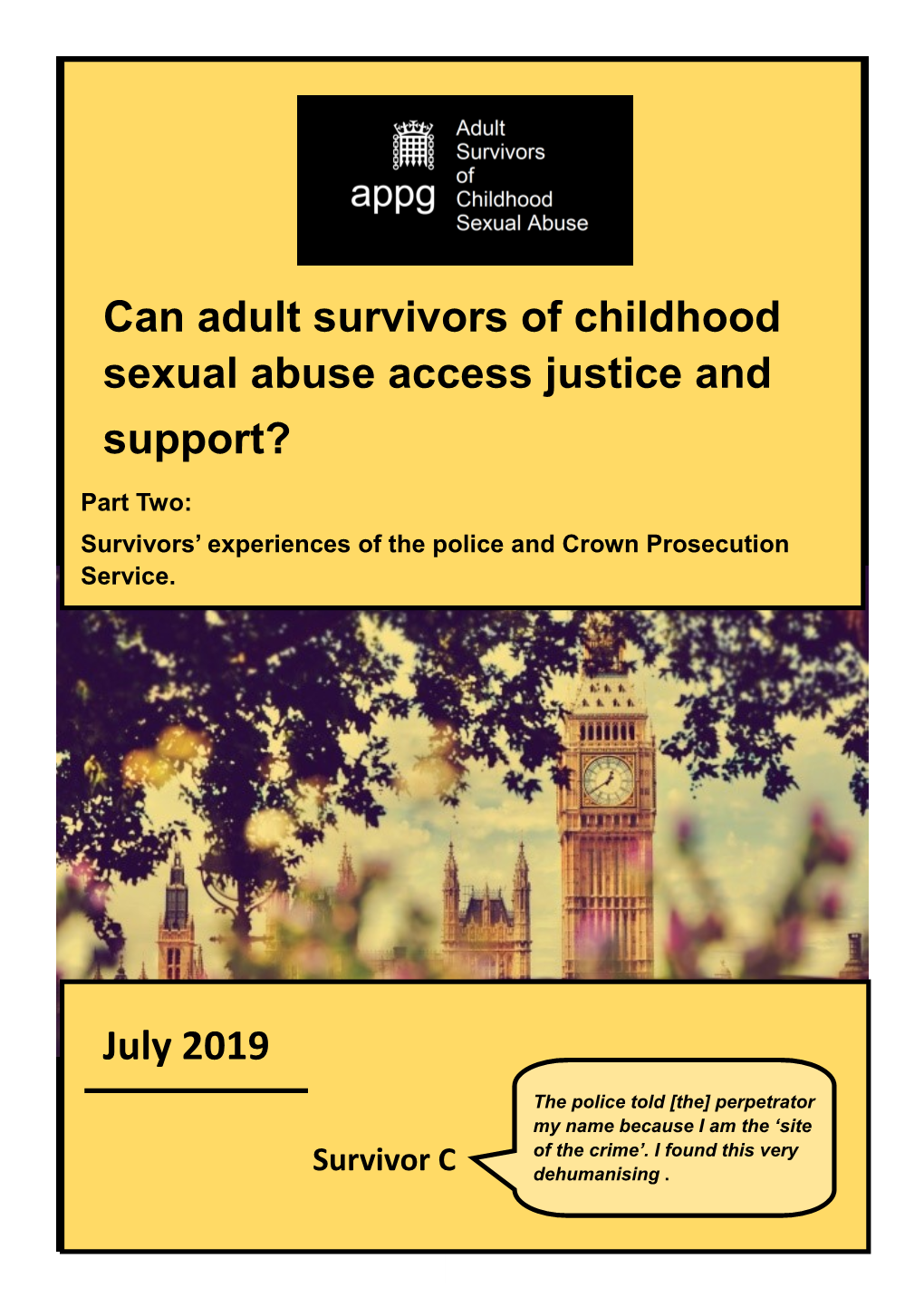 Can Adult Survivors of Childhood Sexual Abuse Access Justice and Support?