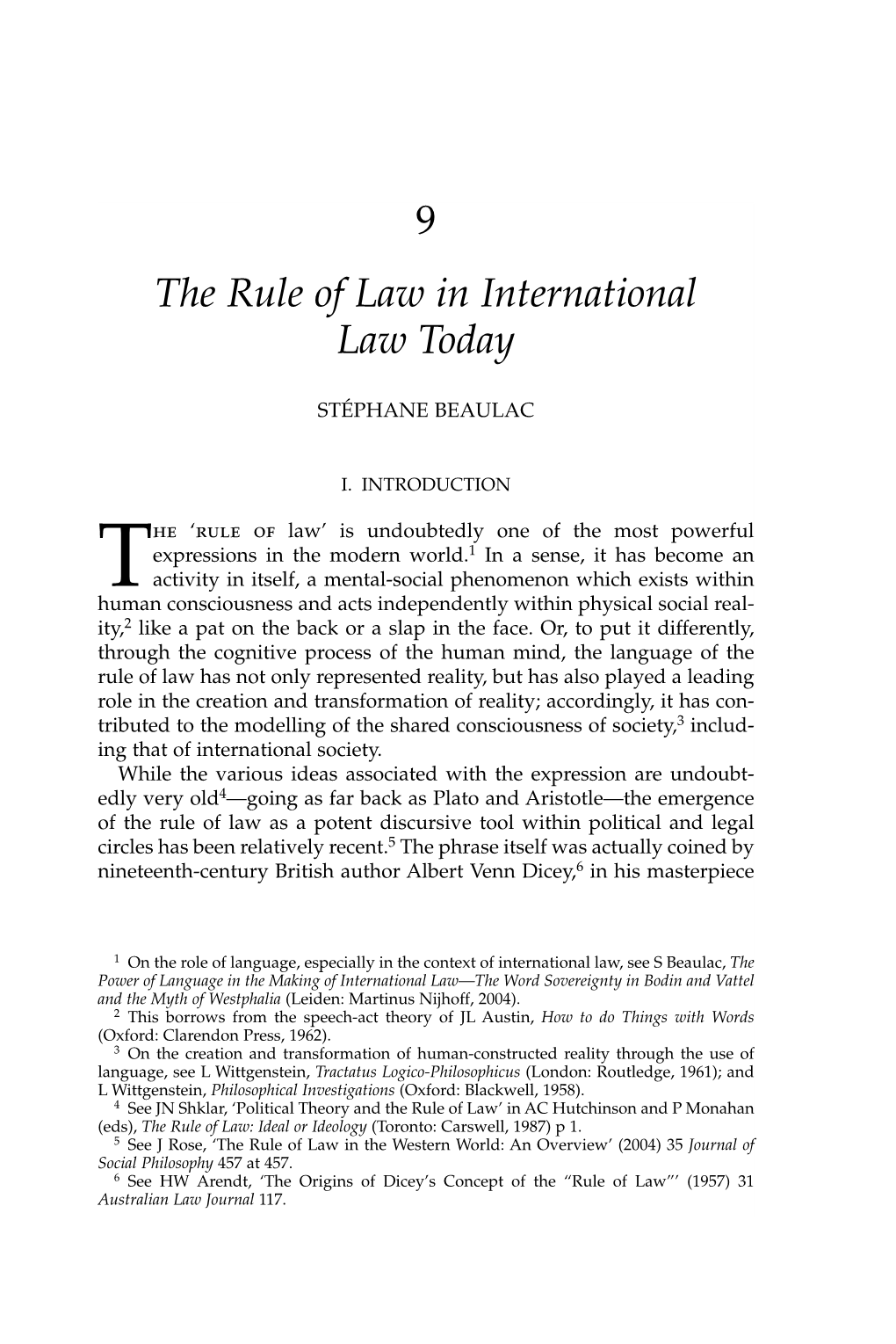 9 the Rule of Law in International Law Today