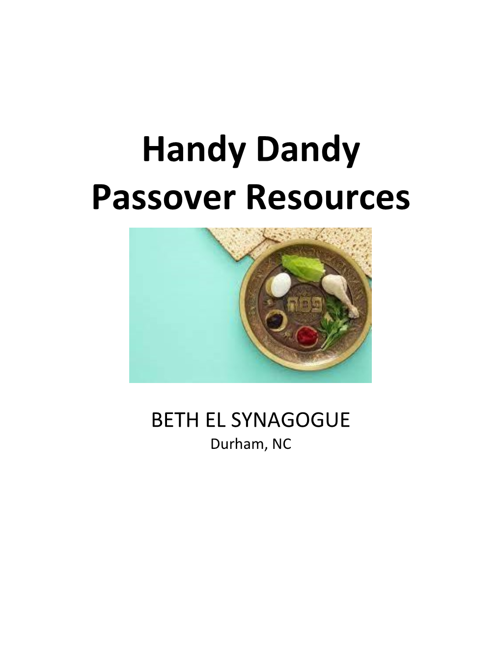 Handy Dandy Passover Resources