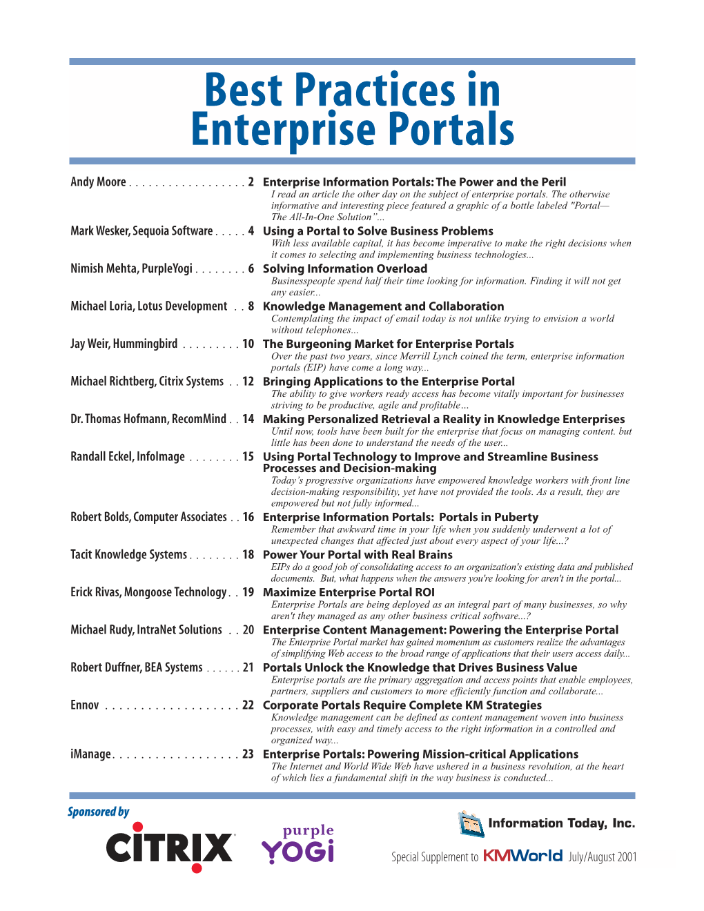 Enterprise Portals