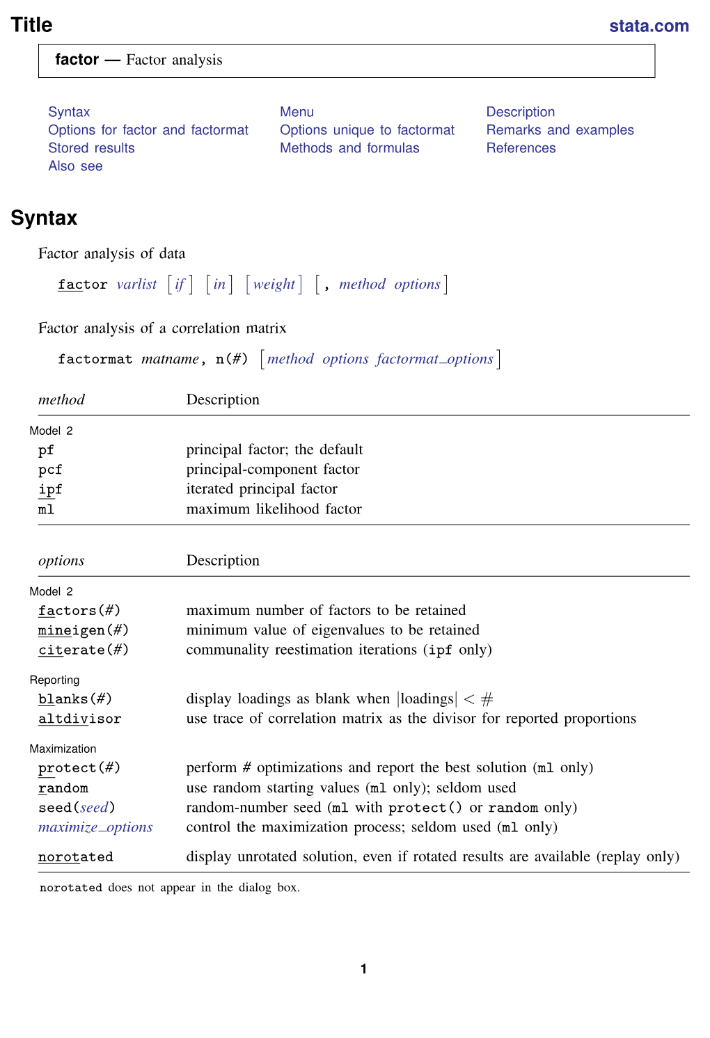 Factor Analysis