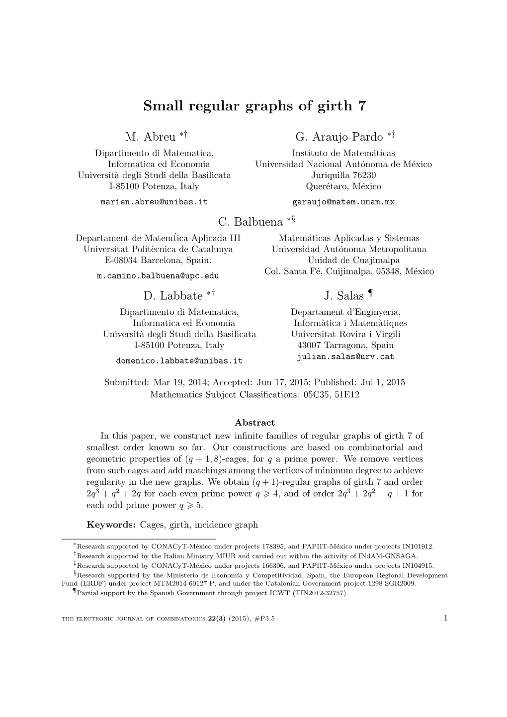 Small Regular Graphs of Girth 7