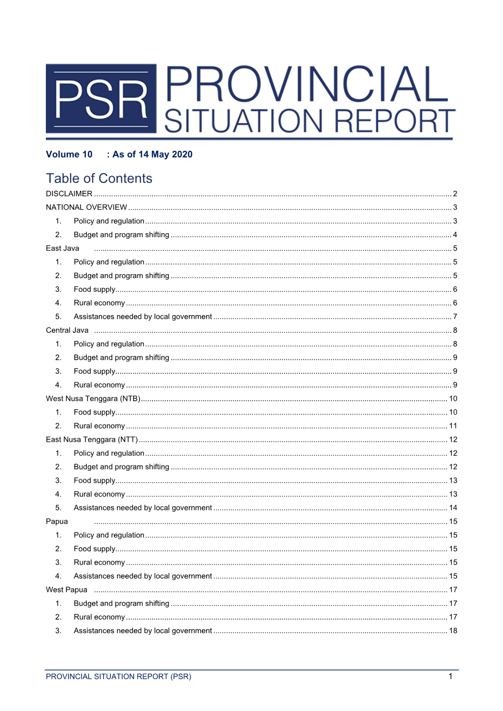 Table of Contents DISCLAIMER