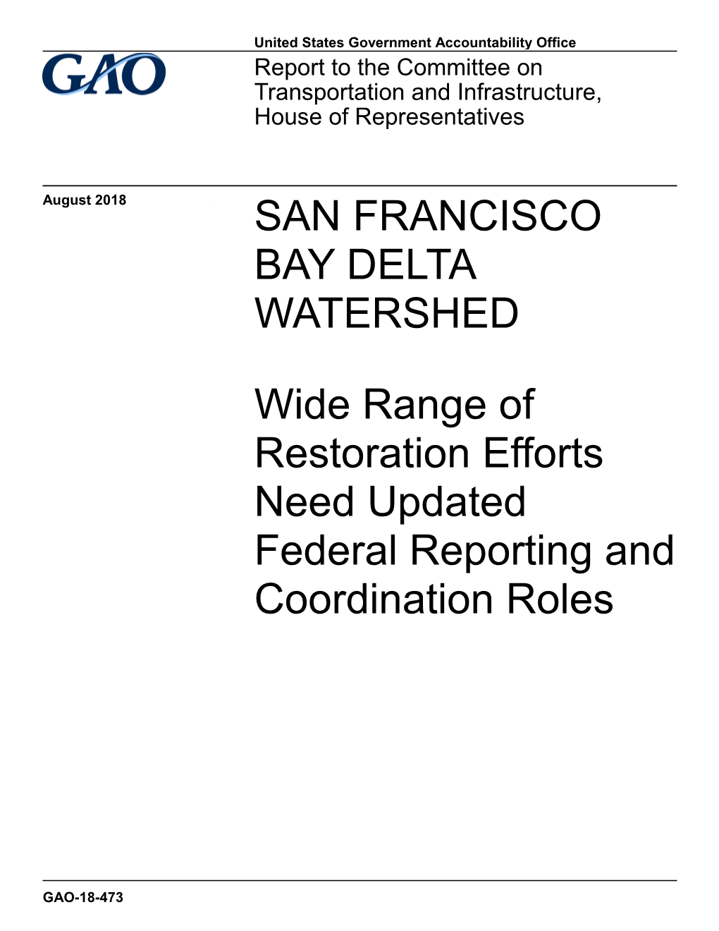 GAO-18-473, San Francisco Bay Delta Watershed