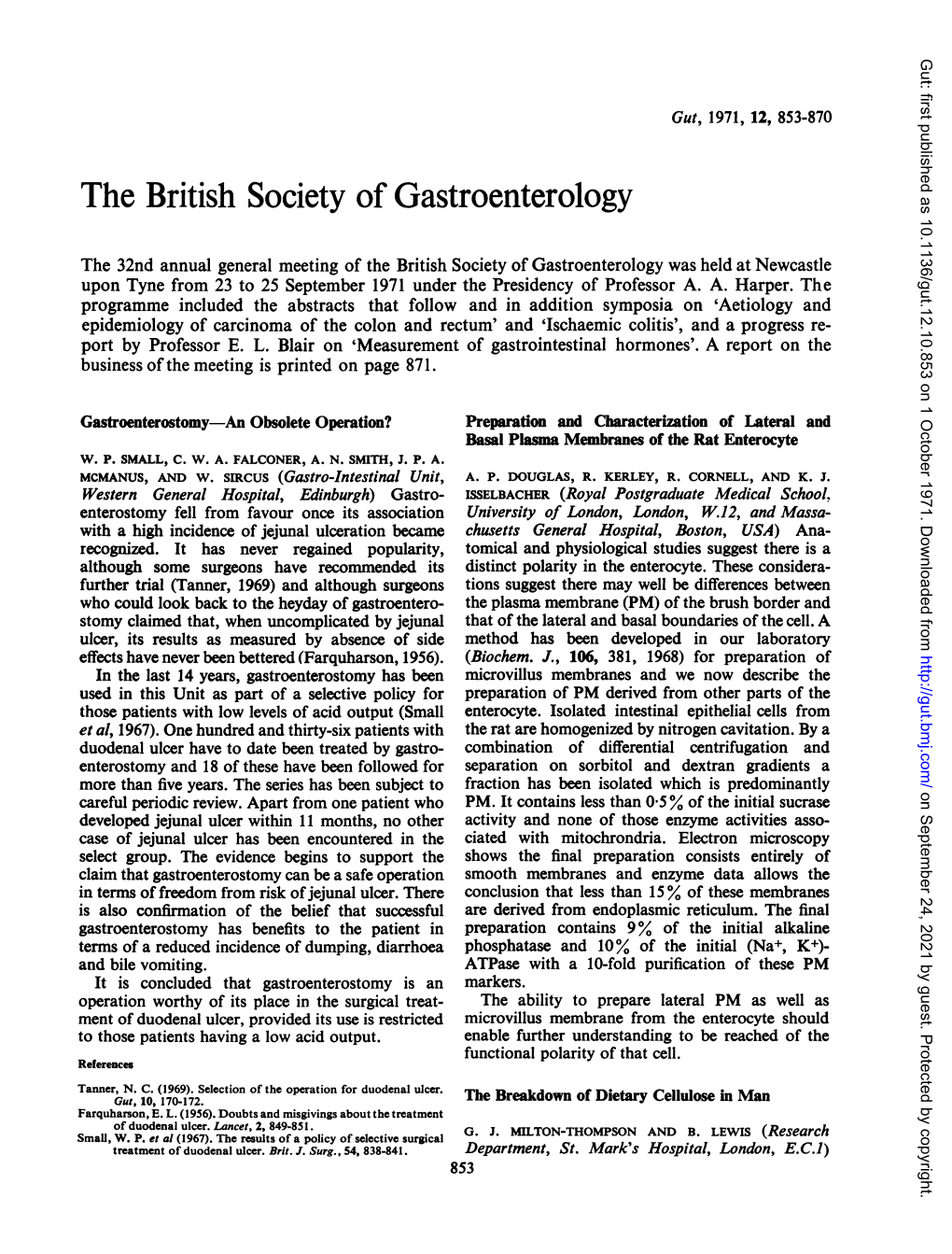 The British Society of Gastroenterology