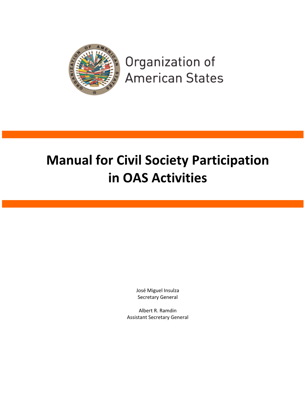 Manual for Civil Society Participation in OAS Activities