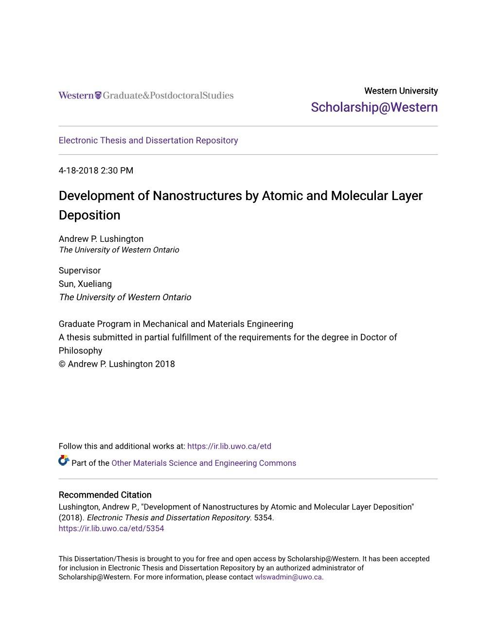 Development of Nanostructures by Atomic and Molecular Layer Deposition