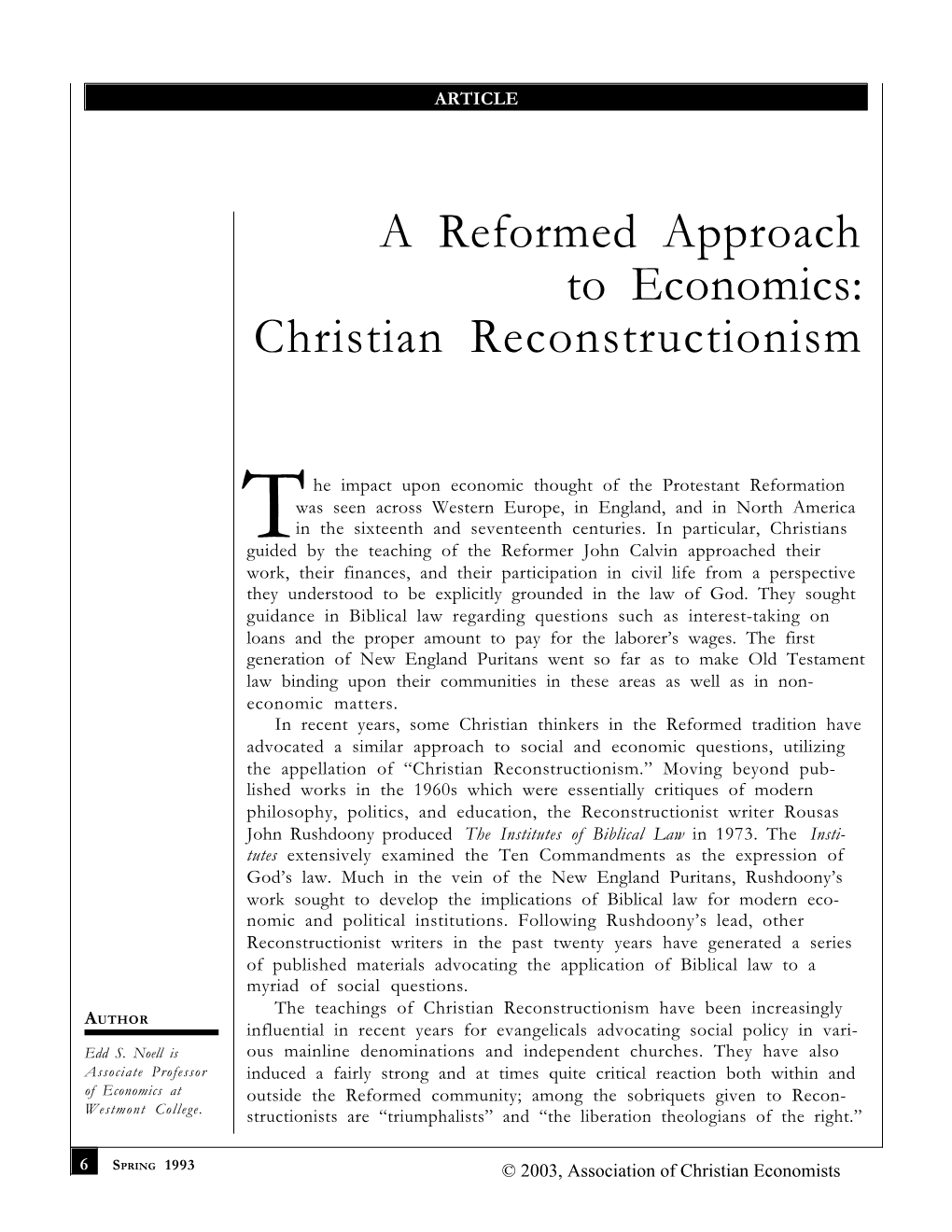 Christian Reconstructionism