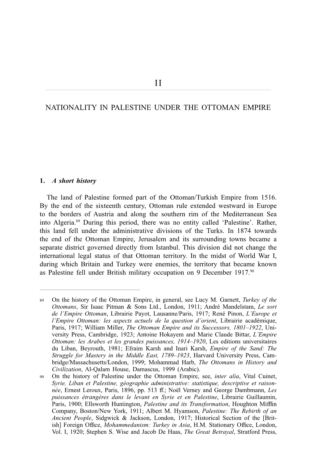 Nationality in Palestine Under the Ottoman Empire