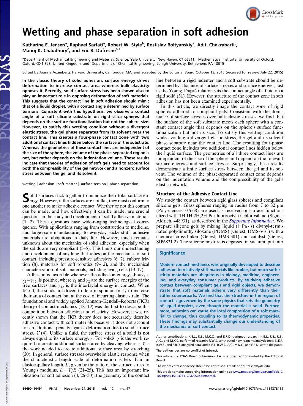 Wetting and Phase Separation in Soft Adhesion