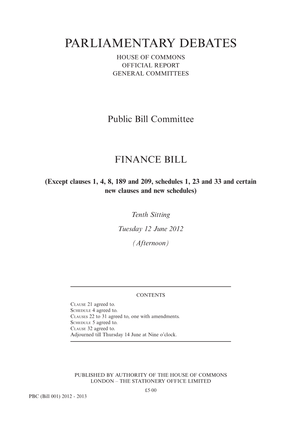 Public Bill Committee