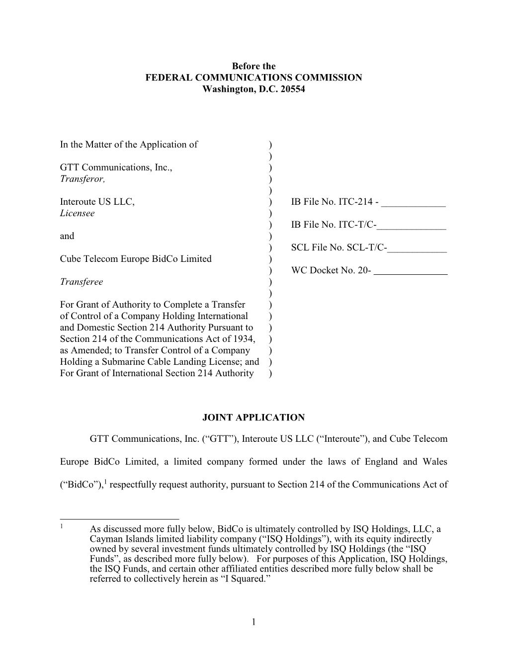 Interoute FCC TOC Application 12-15-2020.Pdf