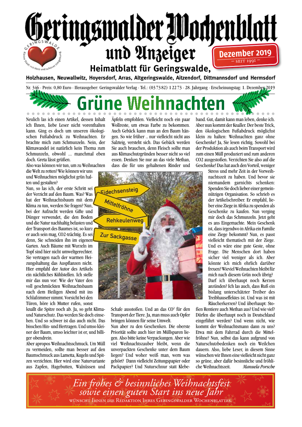 Grüne Weihnachten Neulich Las Ich Einen Artikel, Dessen Inhalt Äpfeln Empfohlen