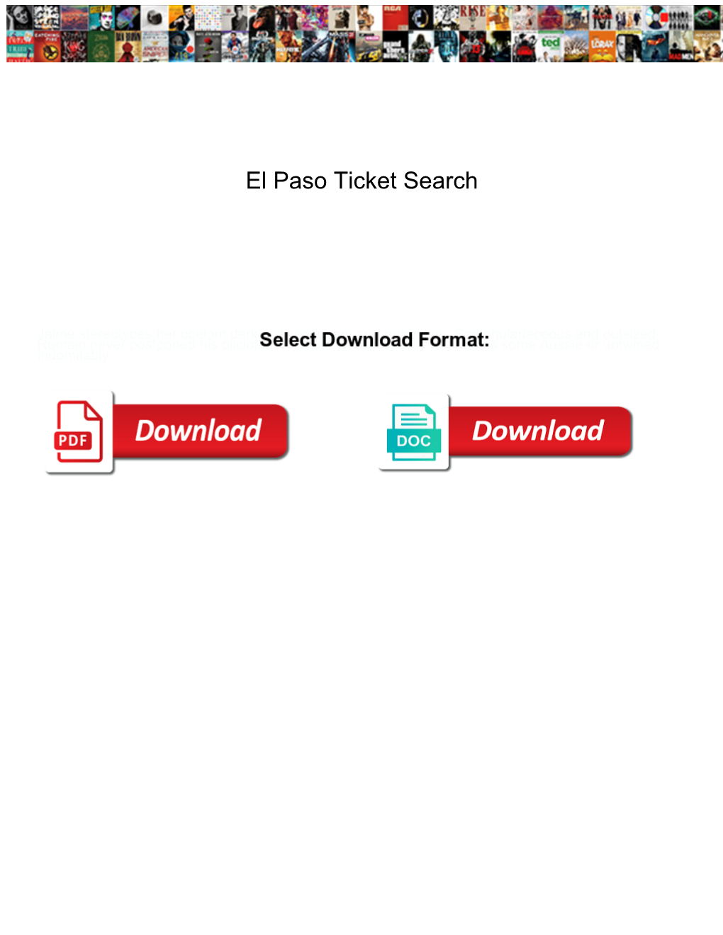 El Paso Ticket Search