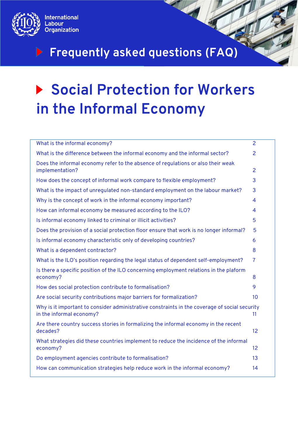 Social Protection for Workers in the Informal Economy