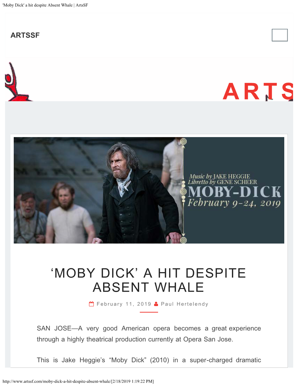 Moby Dick' a Hit Despite Absent Whale | Artssf