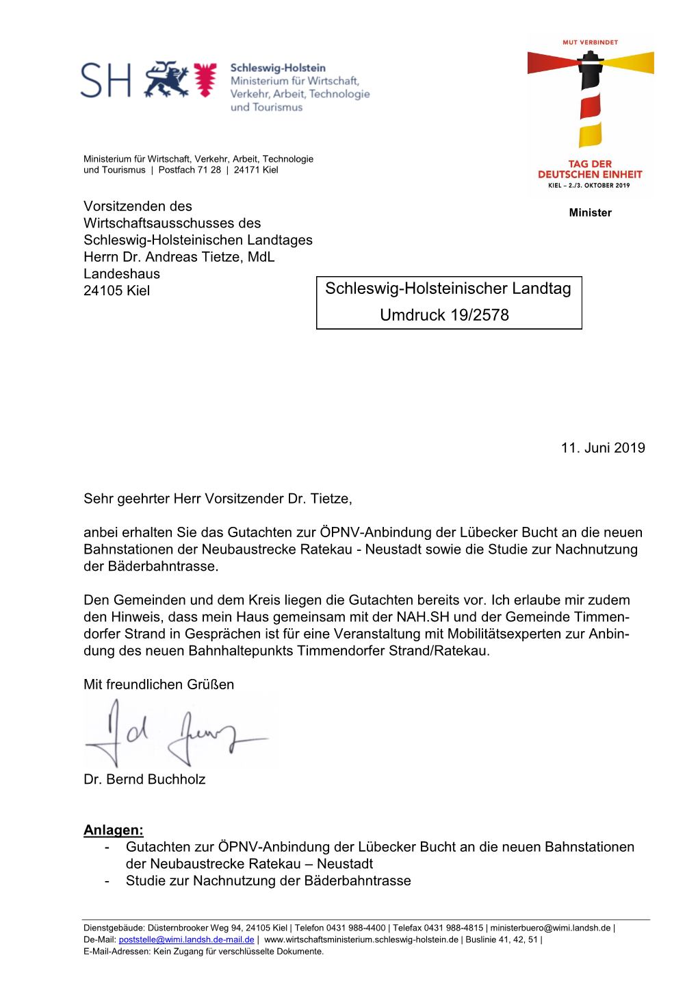 Schleswig-Holsteinischer Landtag Umdruck 19/2578