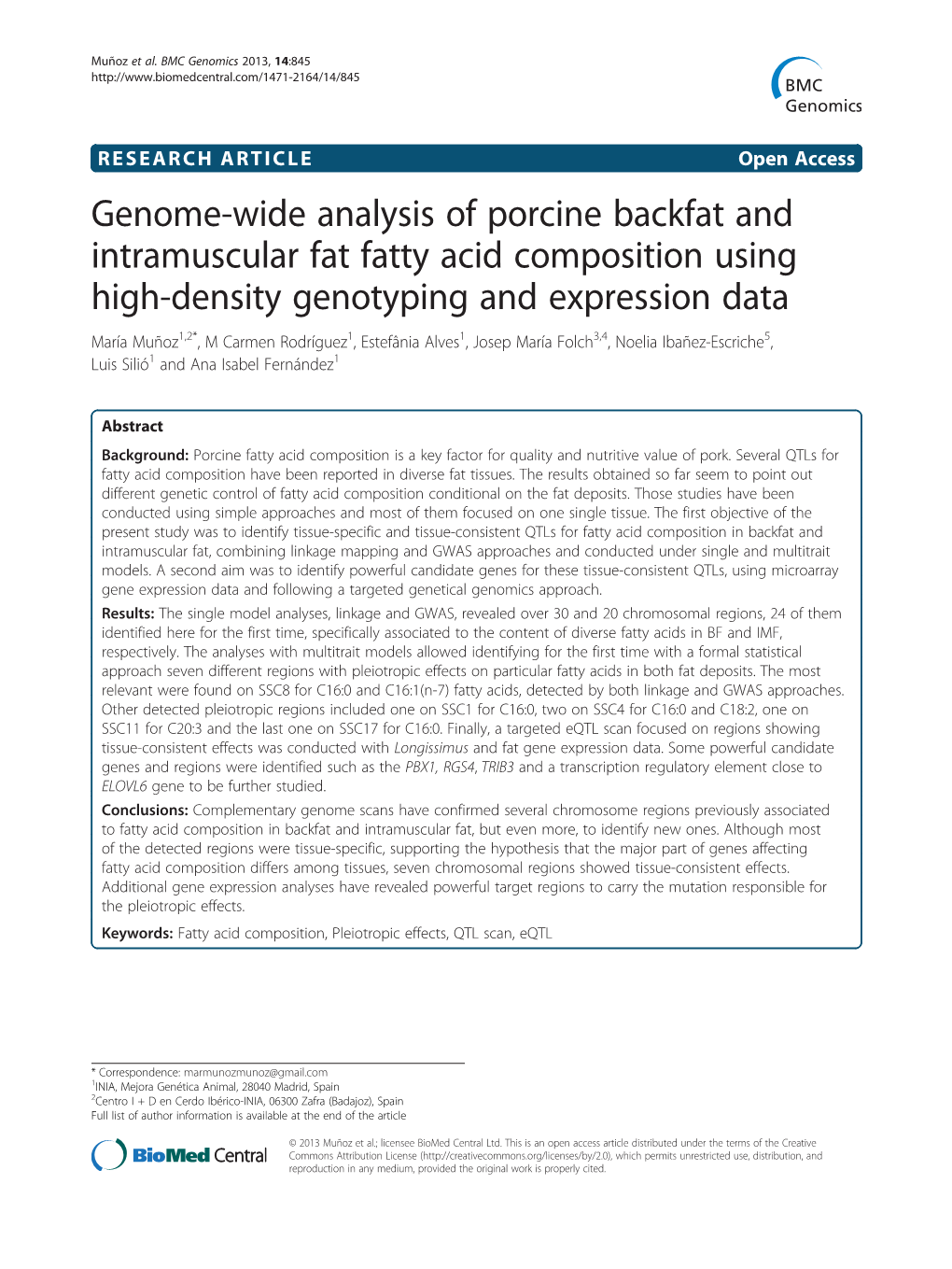 Genome-Wide Analysis of Porcine Backfat and Intramuscular Fat Fatty
