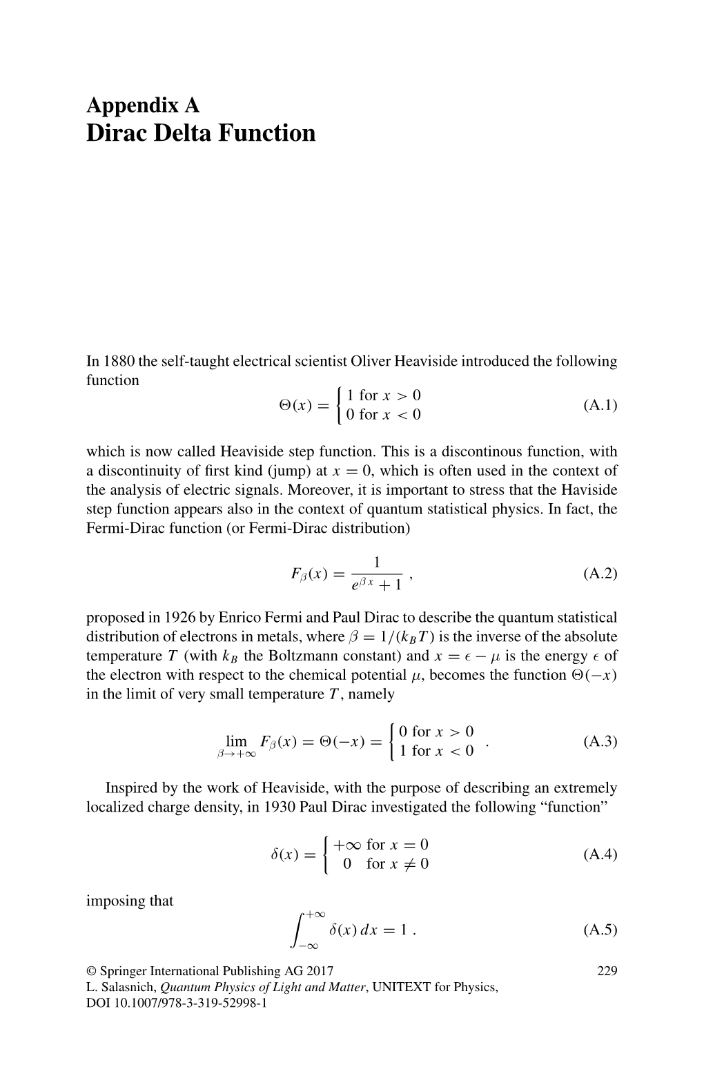 Appendix a Dirac Delta Function