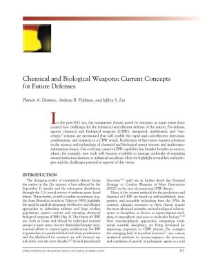 Chemical and Biological Weapons: Current Concepts for Future Defenses