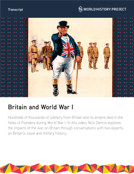 Britain and World War I