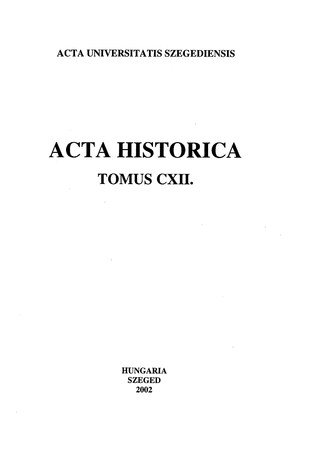 Acta Historica